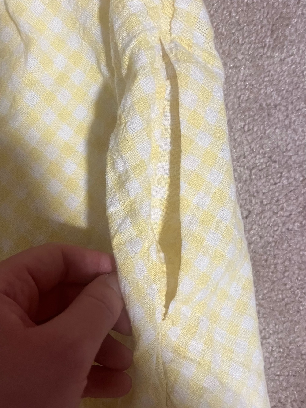 Abercrombie Linen Blend Yellow Gingham Mini Dress, Size Small, EUC - Picture 7 of 14